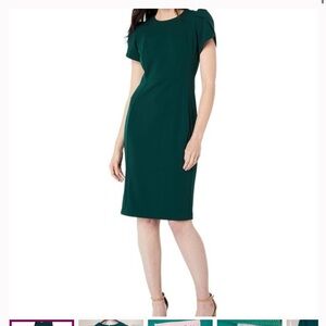 Calvin Klein - Tulip-Sleeve Sheath Knee-length Dress